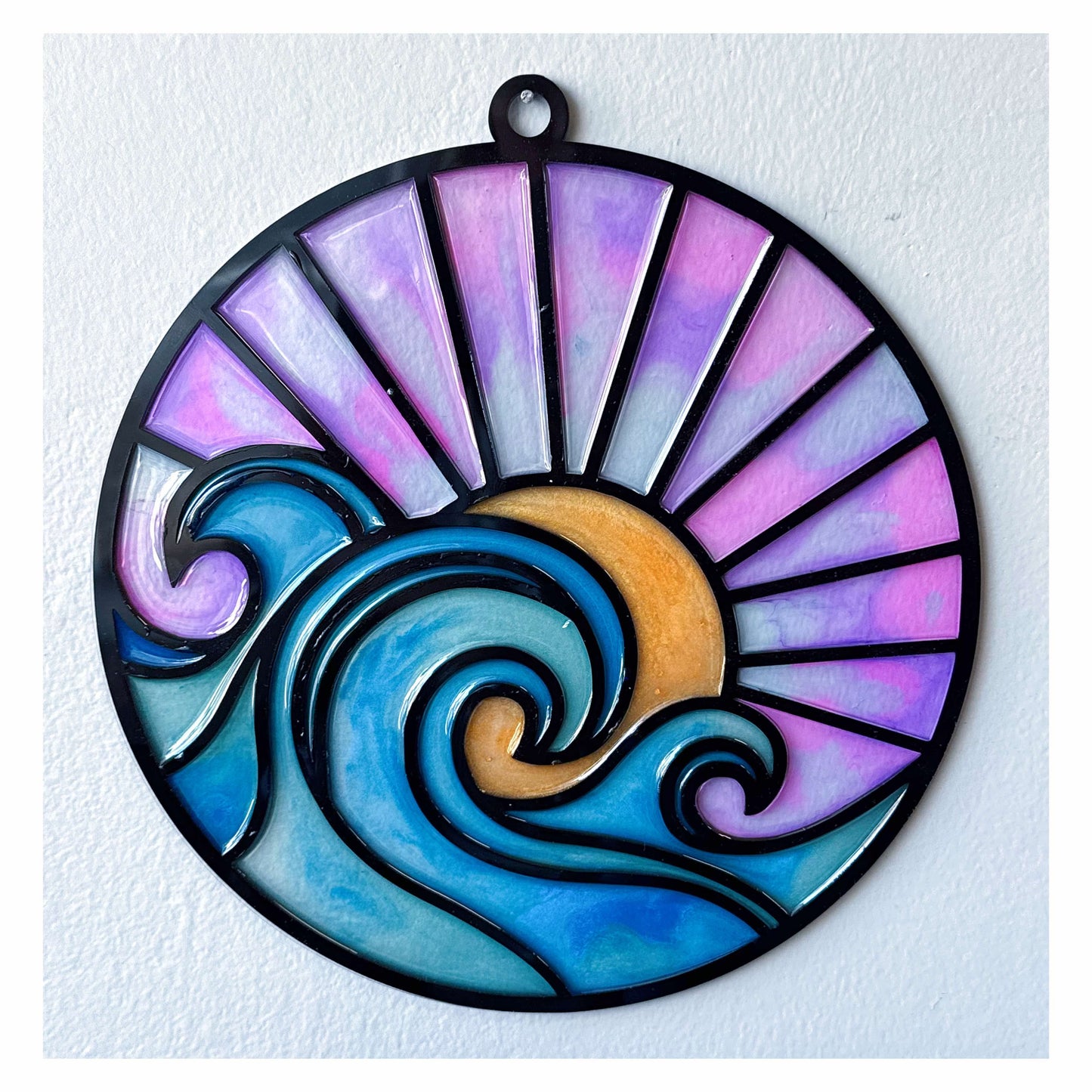 Wave and Sun Stained Glass