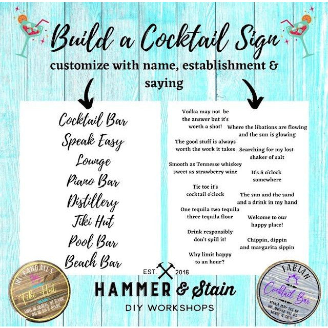 CUSTOM COCKTAIL SIGN