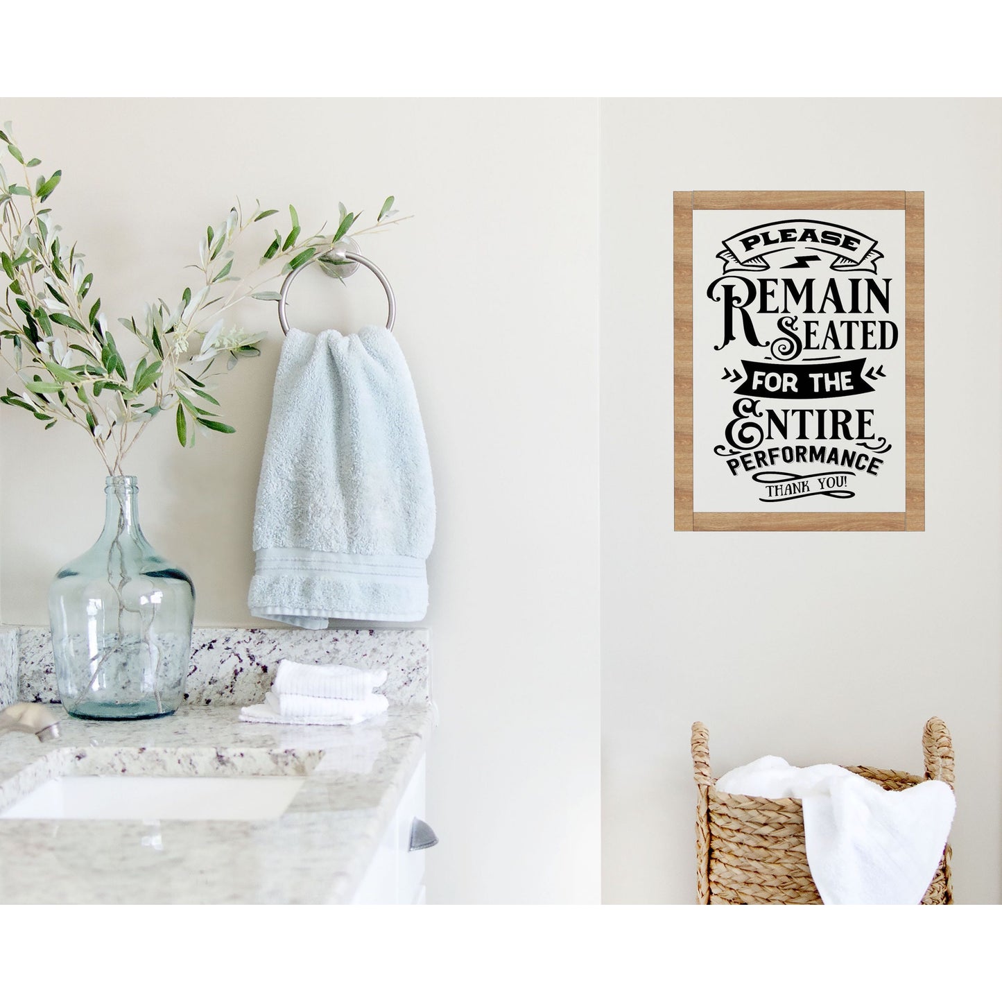 Funny Bathroom & Laundry Framed Gallery signs