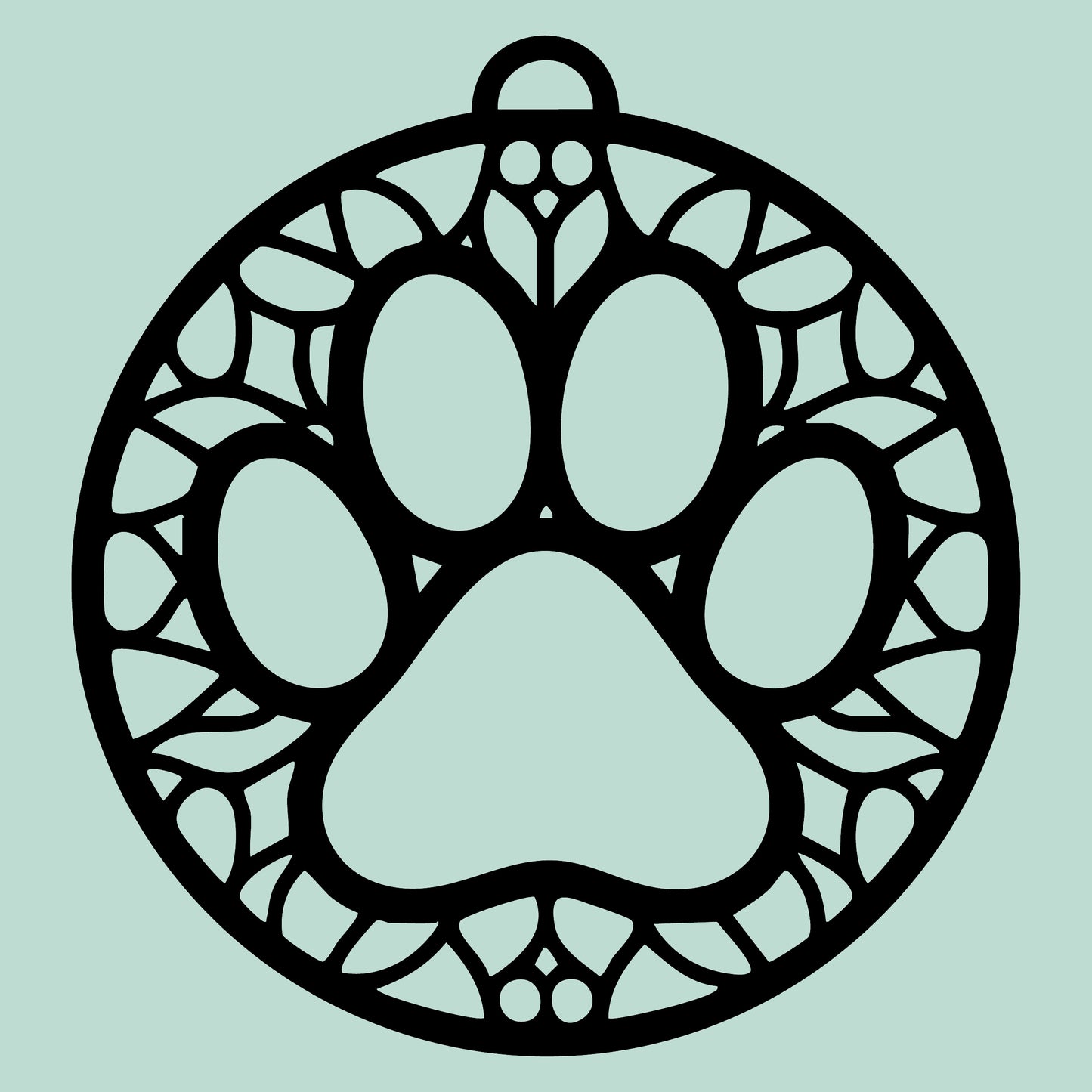 Paw Print Stained Glass