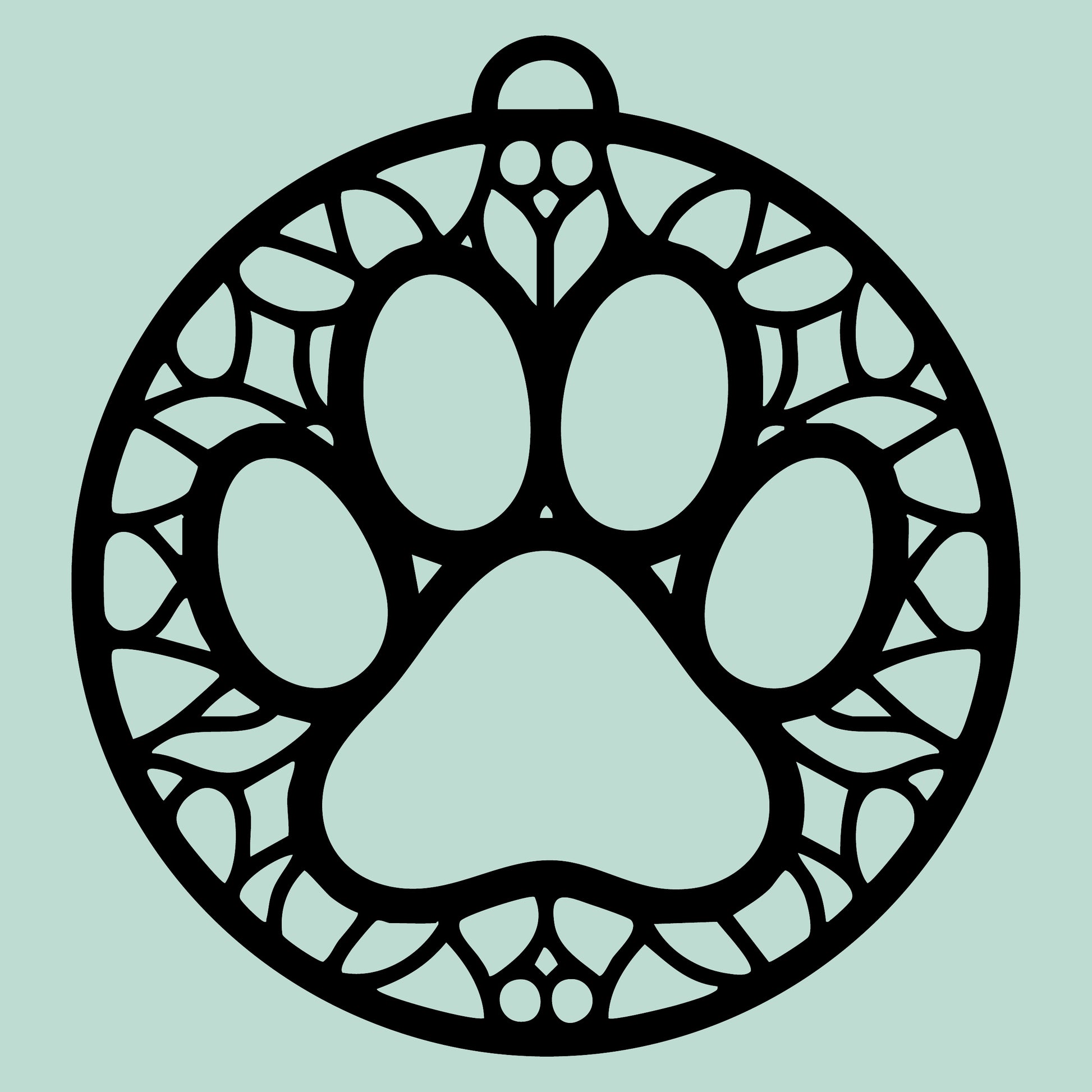 Paw Print Stained Glass